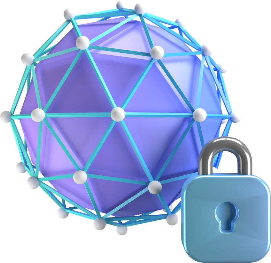 Network  security 3D illustration